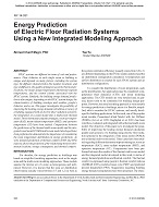 NY-14-031 — Energy Prediction of Electric Floor Radiation Systems using a New Integrated Modeling Approach