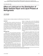 NY-14-003 — Effect of Lubricant on the Distribution of Water between Vapor and Liquid Phases of Refrigerants (RP-1495)
