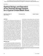 NY-14-020 — Optimal Design and Control of Ice Thermal Storage System for a Typical Chilled Water Plant