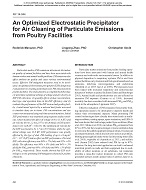 NY-14-044 — An Optimized Electrostatic Precipitator for Air Cleaning of Particulate Emissions from Poultry Facilities