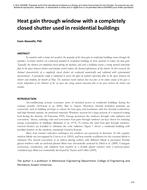 Heat Gain Through Window with a Completely Closed Shutter Used in Residential Buildings