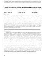 Desert Architecture Review of Ghadames Housing in Libya