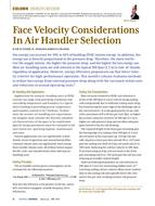 Engineer's Notebook: Face Velocity Considerations In Air Handler Selection