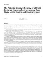 SE-14-C063 — The Potential Energy Efficiency of a Hybrid Designed House: A Post-Occupancy Case Study on the Heating and Cooling System