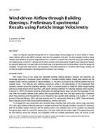SE-14-C054 — Wind-driven Airflow through Building Openings: Preliminary Experimental Results using Particle Image Velocimetry