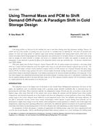 SE-14-C065 — Using Thermal Mass and PCM to Shift Demand off-Peak: A Paradigm Shift in Cold Storage Design
