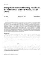 SE-14-C034 — Energy Performance of Building Facades in the Hot Summer and Cold Winter Zone of China
