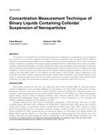 SE-14-C018 — Concentration Measurement Technique of Binary Liquids Containing Colloidal Suspension of Nanoparticles