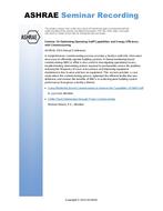 Seminar 19– Optimizing Operating Staff Capabilities and Energy Efficiency with Commissioning