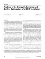 SE-14-030 — Analysis of the Energy Performance and Control Optimization of a GSHP Installation