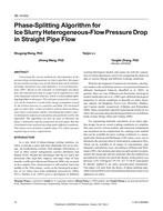 SE-14-002 — Phase-Splitting Algorithm for Ice Slurry Heterogeneous-Flow Pressure Drop in Straight Pipe Flow