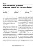 SE-14-015 — Effects of Weather Parameters on Vertical Ground Heat Exchanger Design