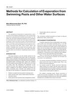 SE-14-001 — Methods for Calculation of Evaporation from Swimming Pools and Other Water Surfaces
