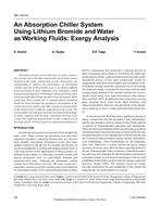 SE-14-019 — An Absorption Chiller System Using Lithium Bromide and Water as Working Fluids: Exergy Analysis