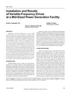 SE-14-016 — Installation and Results of Variable-Frequency Drives at a Mid-Sized Power Generation Facility