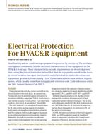 Electrical Protection for HVAC&R Equipment