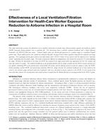 CH-15-C017 — Effectiveness of a Local Ventilation/Filtration Intervention for Health-Care Worker Exposure Reduction to Airborne Infection in a Hospital Room