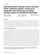 CH-15-C023 — Estimating Water Savings from an Auxiliary Water Collection System as Part of an Integrated Thermal Energy and Water Storage System for Residential Buildings