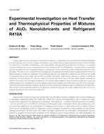 CH-15-C007 — Experimental Investigation on Heat Transfer and Thermophysical Properties of Mixtures of Al2O3 Nanolubricants and Refrigerant R410A