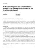 CH-15-C011 — Data Center Operational CFD Predictive Models: Are They Accurate Enough to Be Useful and Reliable?