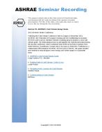 Seminar 59 — ASHRAE's Cold Climate Design Guide