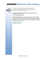 Seminar 25 — Hydronics 101: Design Basics for Young Engineers and Complying with Standard 90.1