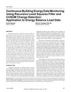 CH-15-031 — Continuous Building Energy Data Monitoring Using Recursive Least Squares Filter and CUSUM Change Detection: Application to Energy Balance Load Data