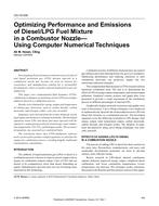 CH-15-035 — Optimizing Performance and Emissions of Diesel/LPG Fuel Mixture in a Combustor Nozzle–Using Computer Numerical Techniques