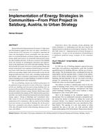CH-15-016 — Implementation of Energy Strategies in Communities–From Pilot Project in Salzburg, Austria to Urban Strategy