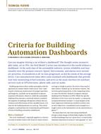 Criteria for Building Automation Dashboards