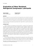 AT-15-C034 — Evaluation of Wear-Resistant Refrigerant Compressor Lubricants
