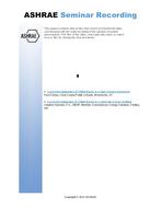 Seminar 4 — Energy Performance of Active Chilled Beam Installations