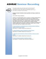 Seminar 62 — Natural Ventilation: Balancing Health and Energy in Health-Care Facilities