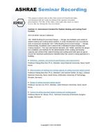 Seminar 21 — International Standard for Radiant Heating and Cooling Panel Systems