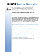 Seminar 23 — Climate Change: ASHRAE Design Day Weather Data