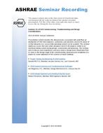 Seminar 33 — UFAD Commissioning, Troubleshooting and Design Considerations