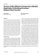 AT-15-029 — Survey of Sky Effective Temperature Models Applicable to Building EnvelopeRadiant Heat Transfer