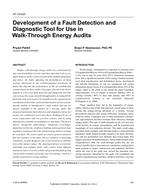 AT-15-023 — Development of a Fault Detection and Diagnostic Tool For Use in Walk-Through Energy Audits