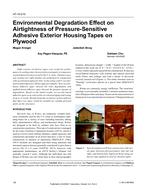 AT-15-010 — Environmental Degradation Effect on Airtightness of Pressure-Sensitive Adhesive Exterior Housing Tapes on Plywood