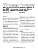 AT-15-014 — An Economic Analysis of Conventional and Heat Pump Heating and Cooling Systems in the DOE Prototypical Elementary School Building in Various Climatic Zones