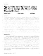 OR-16-C084 — Appropriate Solar Spectrum Usage: The Novel Design of a Photovoltaic Thermal System