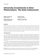 OR-16-C082 — University Investments in Solar Photovoltaics: The Solar Endowment