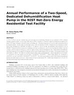 OR-16-C040 — Annual Performance of a Two-Speed, Dedicated Dehumidification Heat Pump in the NIST Net-Zero Energy Residential Test Facility