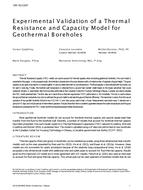 OR-16-C047 — Experimental Validation of a Thermal Resistance and Capacity Model for Geothermal Boreholes