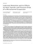 OR-16-C014 — Lubricant Retention and its Effects on Heat Transfer and Pressure Drop of a Microchannel Evaporator