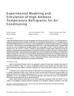 ICER16-38 — Experimental Modeling and Simulation of High Ambient Temperature Refrigerants for Air Conditioning