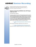 Seminar 6 — Presenting ASHRAE's New CHP Design Guide and eTool