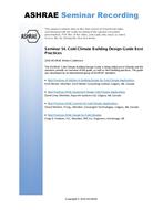 Seminar 54 — Cold Climate Building Design Guide Best Practices