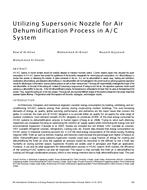 ICER16-22 — Utilizing Supersonic Nozzle for Air Dehumidification Process in A/C System