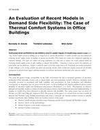 ST-16-C038 — An Evaluation of Recent Models in Demand-Side Flexibility: The Case of Thermal Comfort Systems in Office Buildings